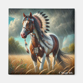 Íman Storm Stallions Paint Horse Native American Magnet