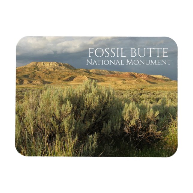 Íman Stormy Sky Fossil Butt Monument Nacional Wyoming (Horizontal)