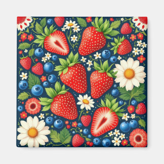 Íman strawberry floral magnet