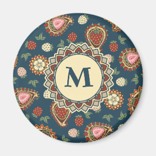 Íman Strawberry Paisley Pattern Magnet