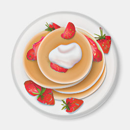 Íman Strawberry Pancakes com Comida de Xarope