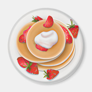 Íman Strawberry Pancakes com Comida de Xarope