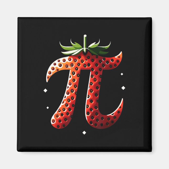 Íman Strawberry Pi Day Engraçado Professor de Matemátic (Frente)