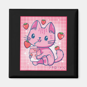 Íman Strawberry Shaw Strawberry Milk Cat Kawaii Neko G