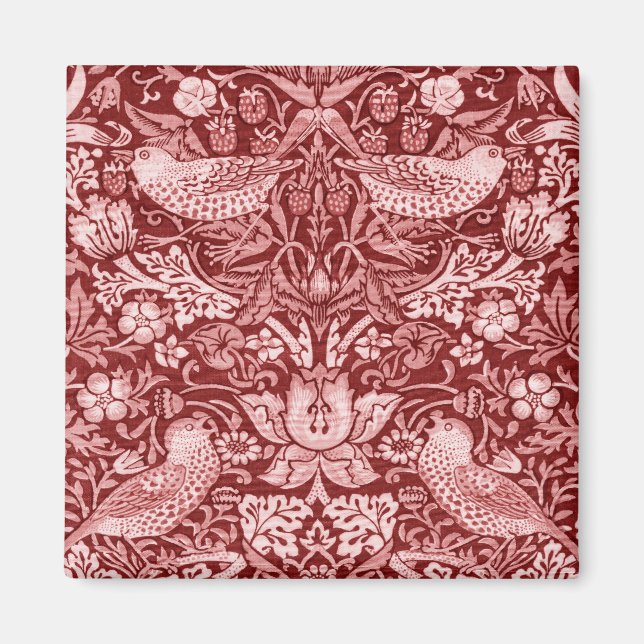 Íman Strawberry Thief Maroon, William Morris (Frente)