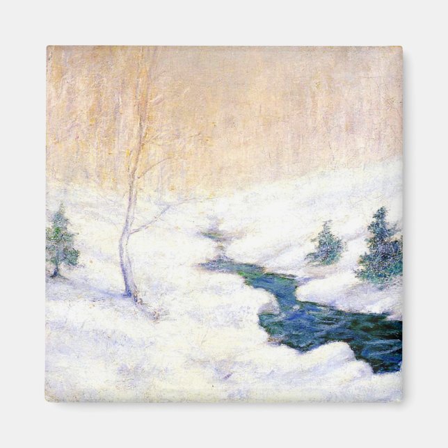 Íman Stream em uma paisagem de inverno de neve (Arte de (Frente)