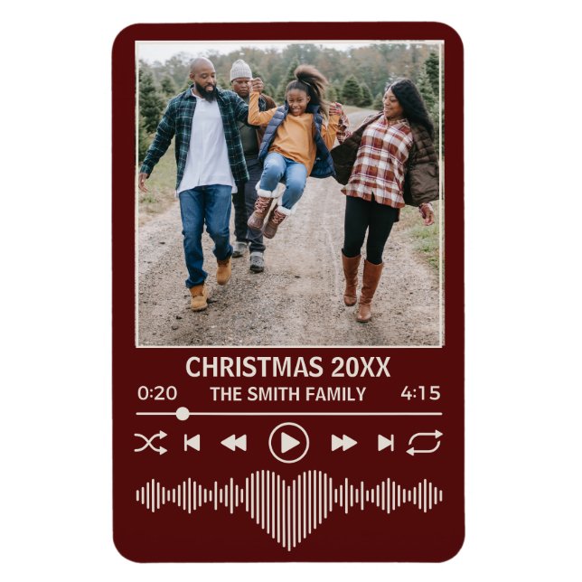 Íman Streaming Music Red Player Foto Natal (Vertical)