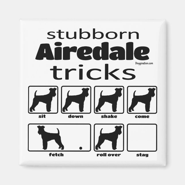 Íman Stubborn Airedale Terrier Tricks (Frente)