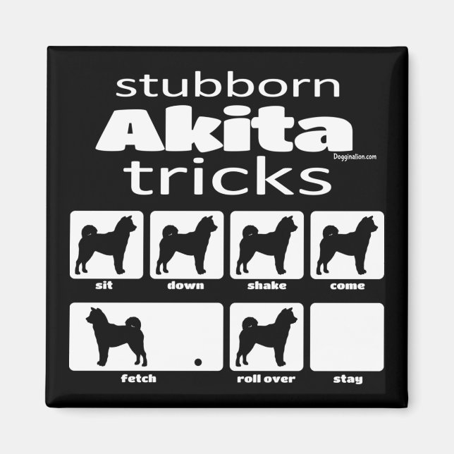 Íman Stubborn Akita Tricks (Frente)