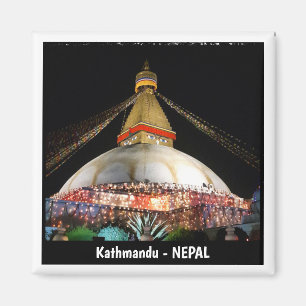 Íman Stupa Boudhanath, Katmandu à noite - Nepal