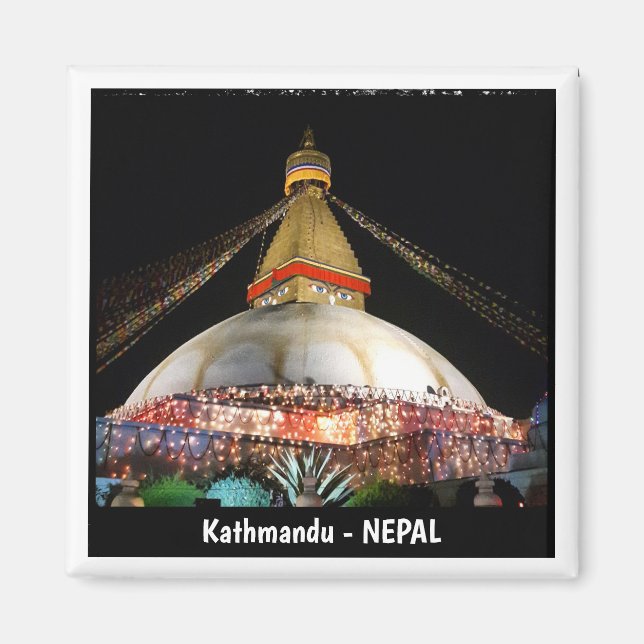 Íman Stupa Boudhanath, Katmandu à noite - Nepal (Frente)