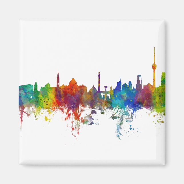 Íman Stuttgart Alemanha Skyline (Frente)