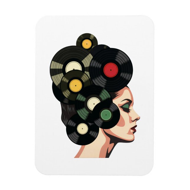 Íman Stylized Retro Vinyl Record Poster Art (Vertical)