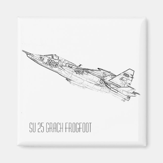 Íman SU 25 Esboço do Plano Frogfoot soviético Grach (Frente)