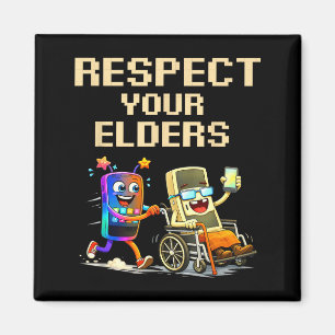 Íman Sua Camisa Respeita Idosos Jogos Retrô Gamer