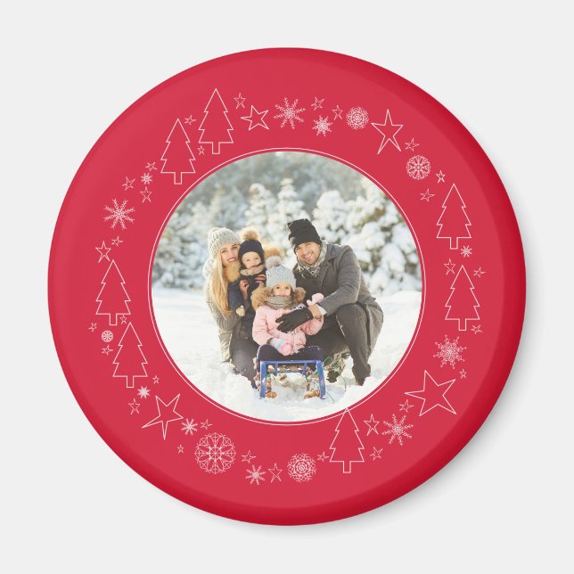 Íman Sua foto com a coroa de natal original (Frente)