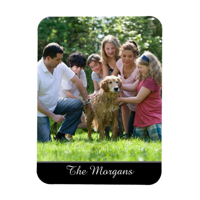 Íman Sua Foto e Nome, ou Mensagem, em Script Branco (Vertical)