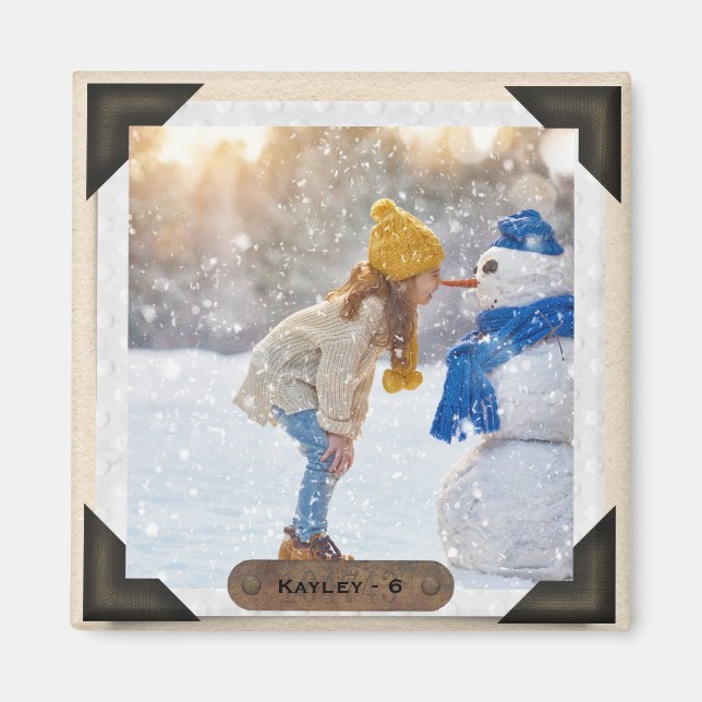 Íman Sua Foto e Texto | Cantos De Álbum De Fotografias  (Frente)