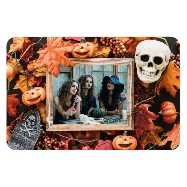 Íman SUA FOTO em um imã de Quadro de Halloween (Horizontal)