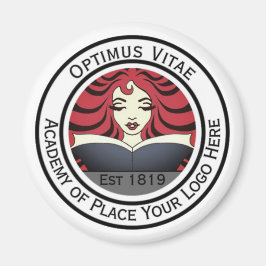 Íman Sua imagem de logotipo empresarial redonda aqui, m