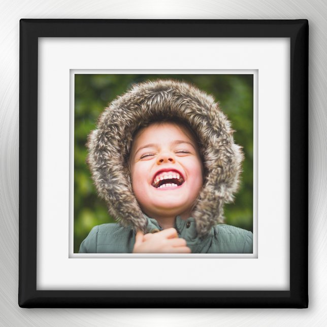 Íman Sua Própria Foto Quadrada Enquadra Preto Inlay (Criador carregado)