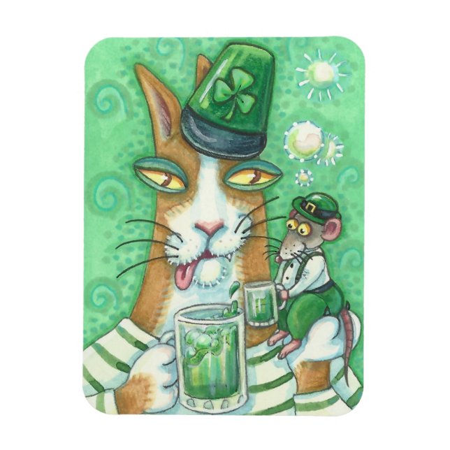 Íman Sua RUA De Gato E Rato Fitz. PATRICK'S DAY MAGNET (Vertical)