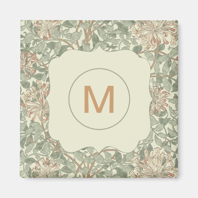 Íman Suave Verde Vintage William Morris Honeysuckle (Frente)