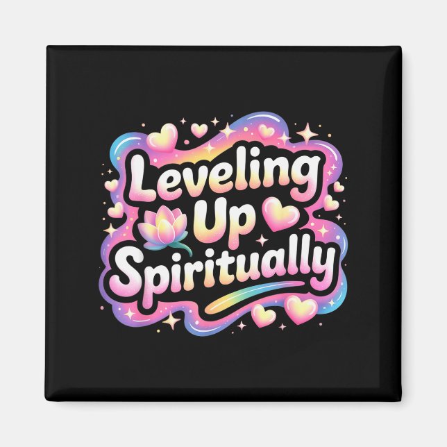 Íman Subindo de Nível Espiritualmente Meditação Mindful (Frente)