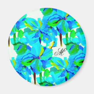 Íman Sublime Himalayan Poppy Aqua Green Padrão Floral