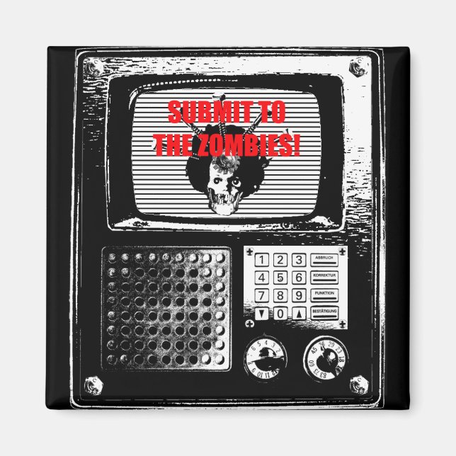 Íman Submit to zumbis the TV fridge Gosta! (Frente)