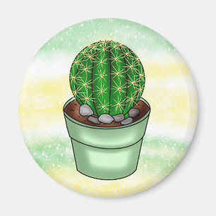 Íman Suculente de Cactus desenhado à mão