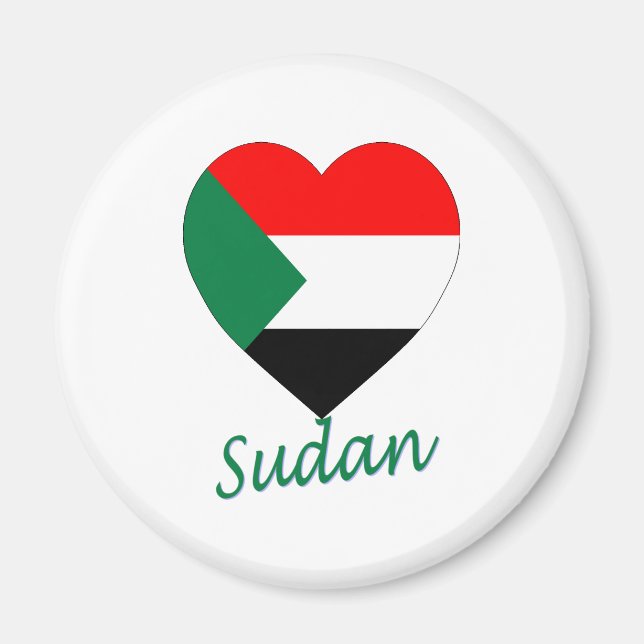 Íman Sudan Flag Heart (Frente)