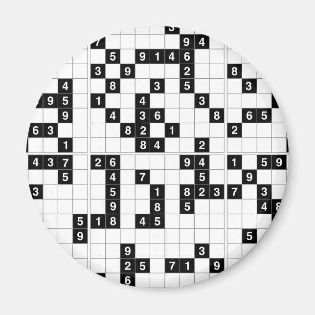 Íman sudoku branco preto (Frente)