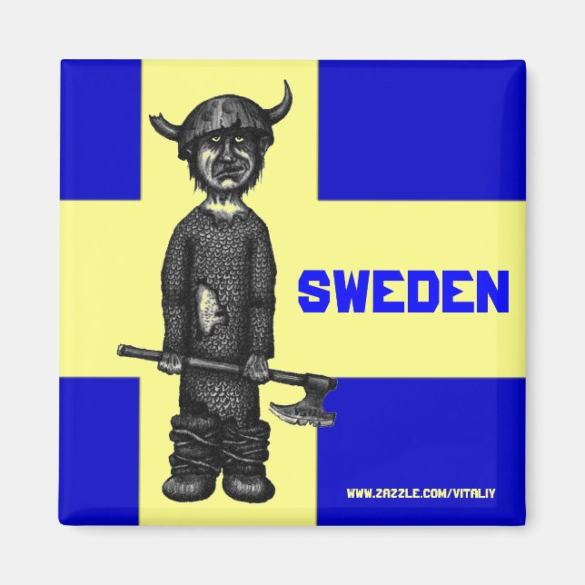 Íman Suecia com vibração engraçada (Frente)