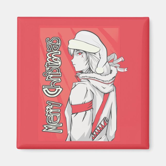 Íman Suéter de Natal de anime, Garota Fofo do Natal (Frente)