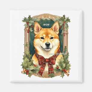 Íman Suéter de Natal Doge Shiba Inu Masculino Manga Lon