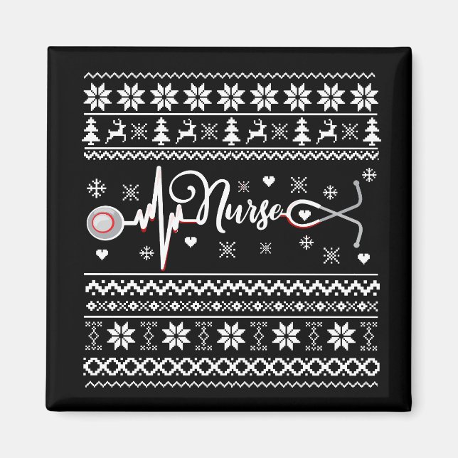 Íman Suéter de Natal Feliz (Frente)