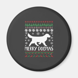 Íman Suéter Feio De Natal Cachorro Merry Dogmas Floco D