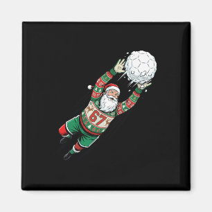 Íman Suéter Feio de Natal do Goleiro de Futebol Santa 6