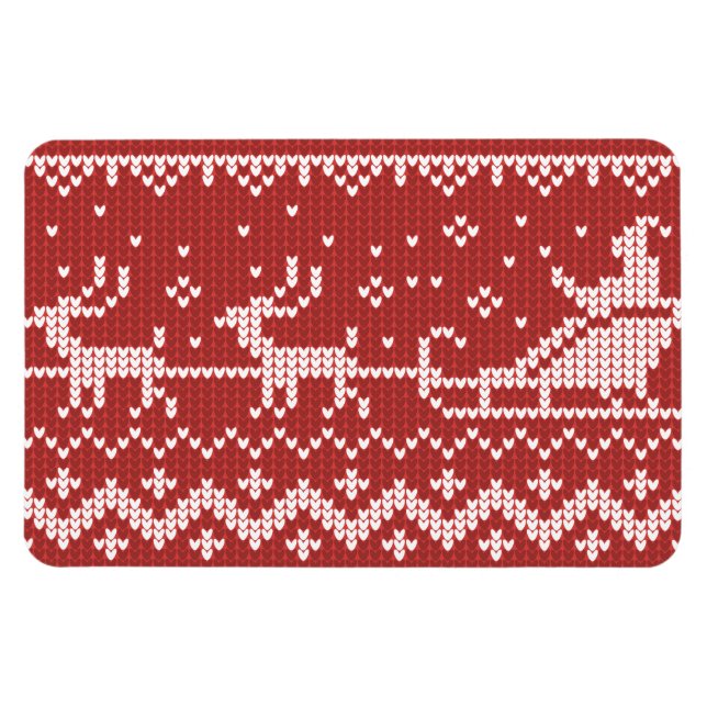 Íman Suéter nojento, trenó e renas do Papai Noel (Horizontal)