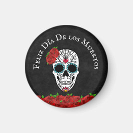 Íman Sugar Skull Feliz Dia De Los Muertos