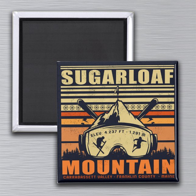 Íman Sugarloaf Maine Mountain Ski Souvenir (Criador carregado)