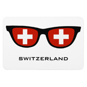 Íman Suiça Sombras de texto personalizado e ímã de cor