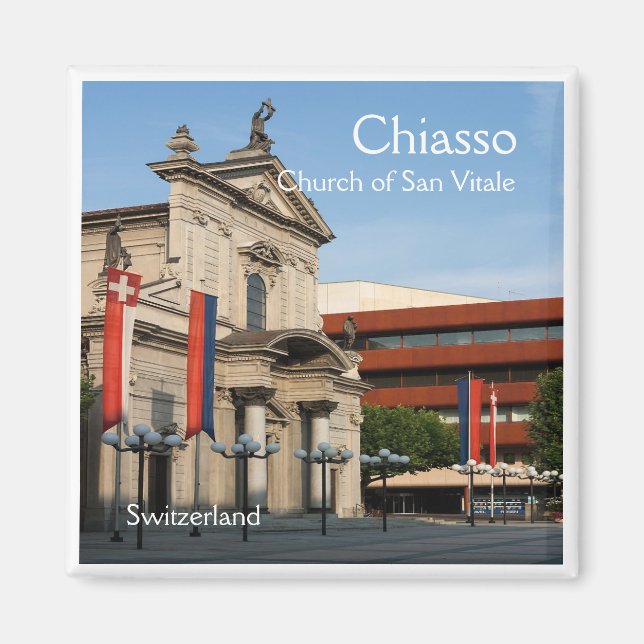 Íman suiça zCH008 CHIASSO, Imã de geladeira (Frente)