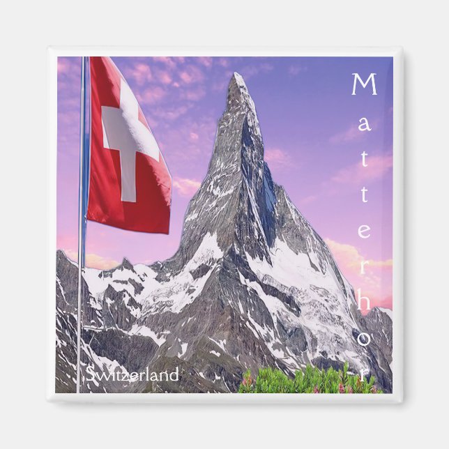 Íman suiça zCH031 CERVINO, Imã de geladeira (Frente)