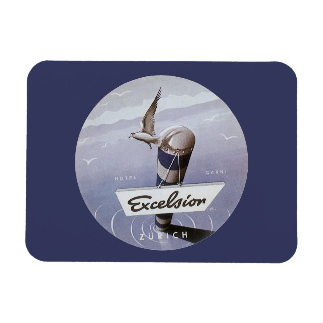 Íman Suiça Zurique do Hotel Excelsior viagens vintage (Horizontal)