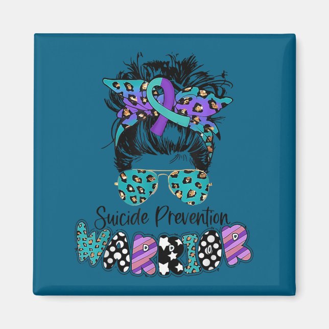 Íman Suicide Awareness Shirt Messy Bun Hair Suicide Pre (Frente)