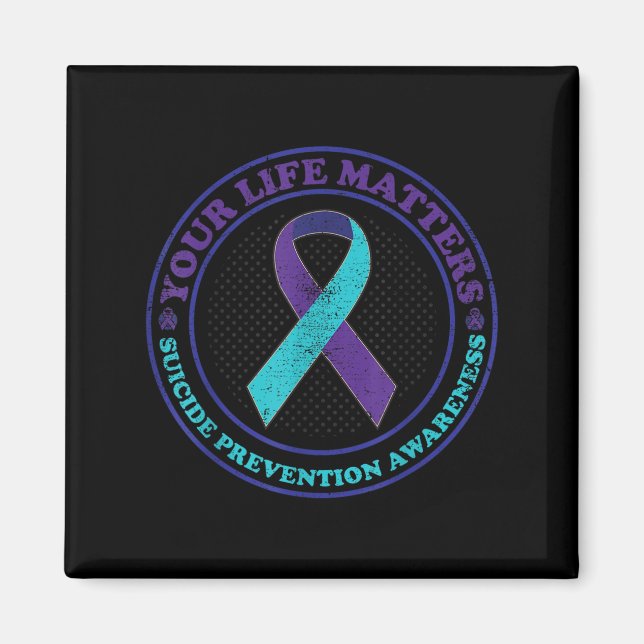 Íman Suicide Prevention Awareness Teal &amp; Purple Rib (Frente)