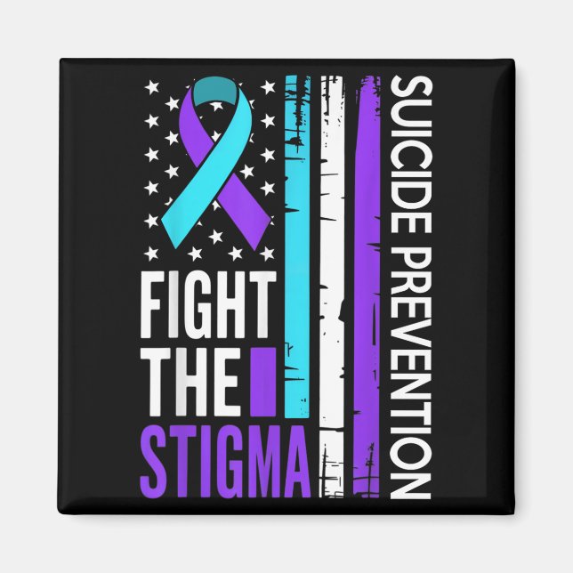 Íman Suicide Prevention Suprt Fight The Stigma Vintage  (Frente)