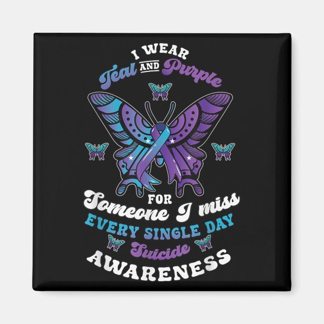 Íman Suicide Prevention Wear Teal Purple Someone I Miss (Frente)